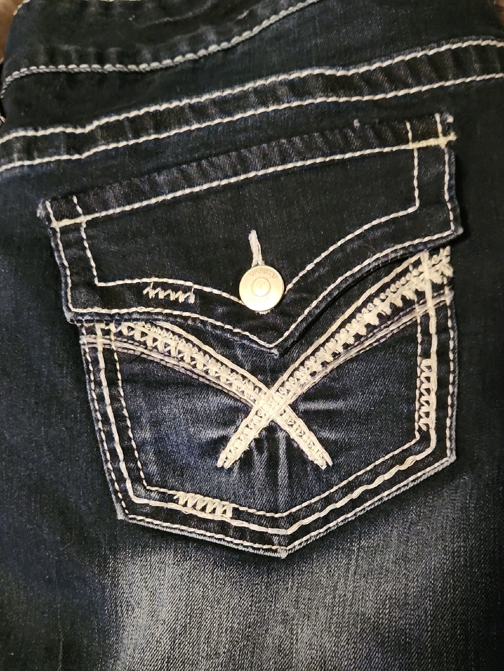 🍒Vanity Y2K White Stich/Pocket Flap Jeans🍒